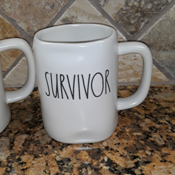 New Rae Dunn SURVIVOR and FIGHTER Mug Set - Picture 3 of 3